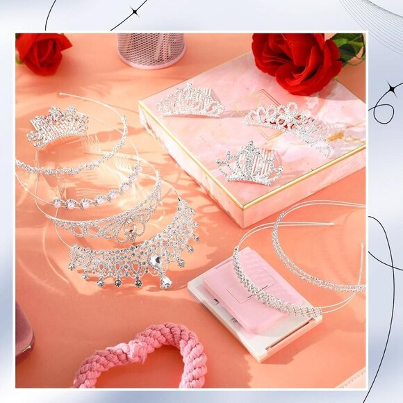 10 Pcs Silver Tiara Crowns Women Wedding Hair Accessories Bridal Bridal